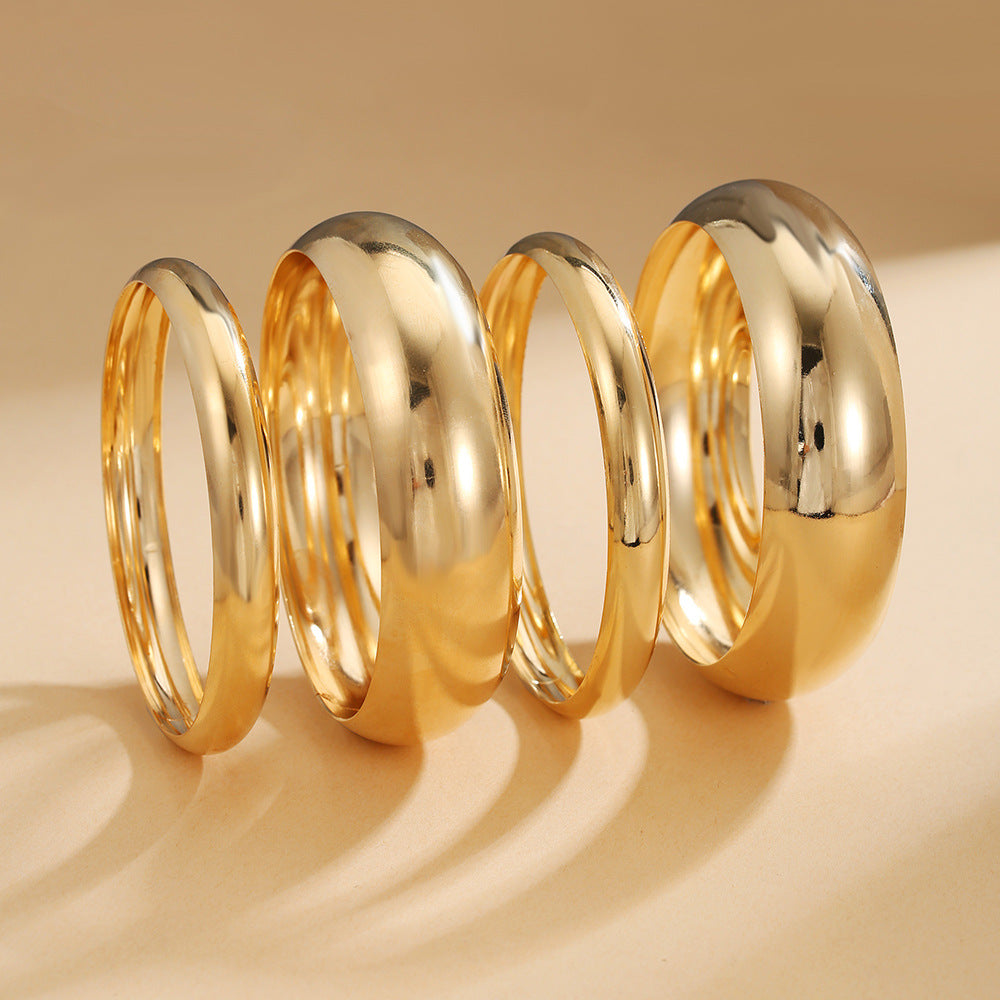 Minimalist Geometric Round Plated Iron Bracelet for Women