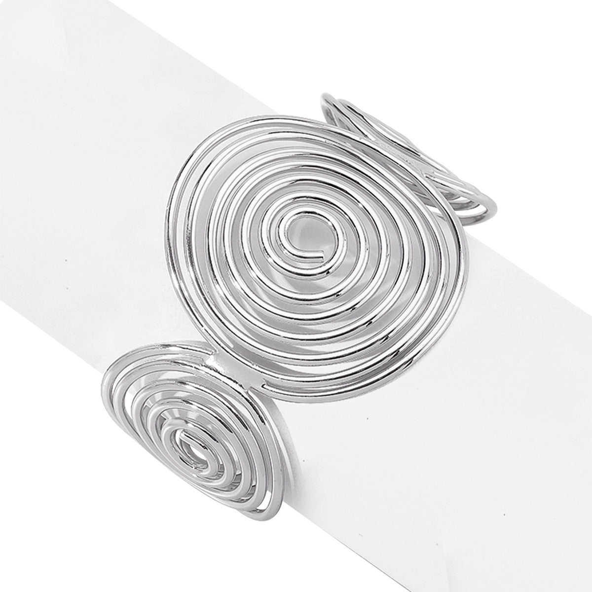 Bracciale a spirale geometrica in ferro con finitura galvanica per donna