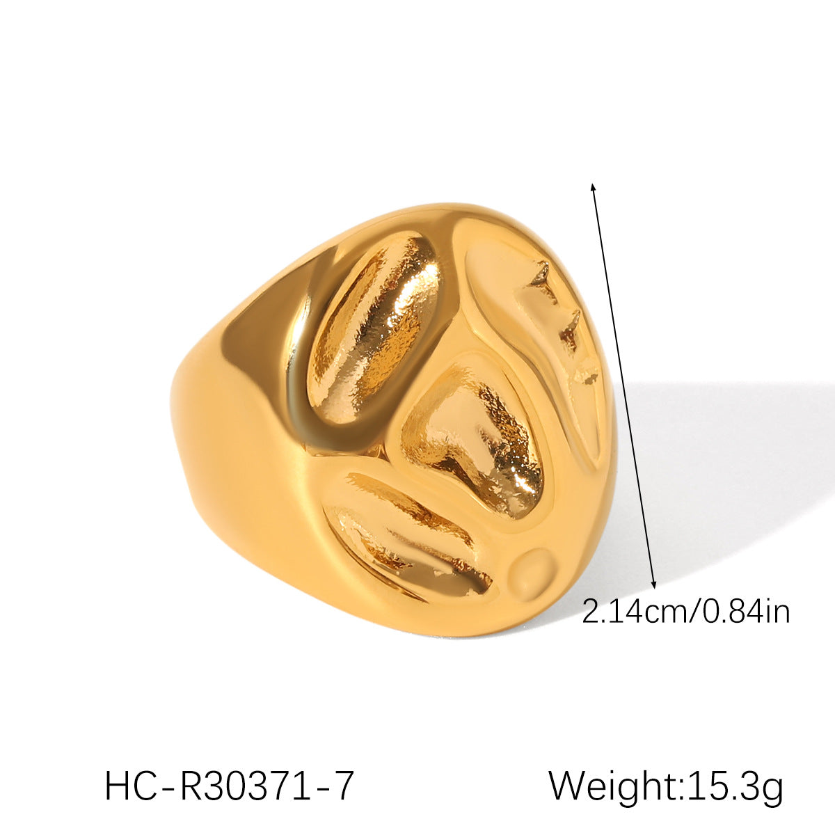 Anello in Acciaio Inossidabile Geometrico Minimalista Traforato da Donna con Forma a Cuore e Finitura Lucida