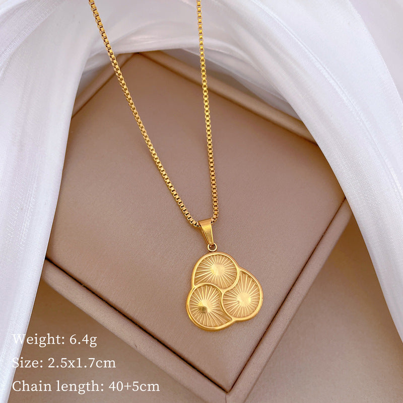 Collana pendente girevole in acciaio al titanio geometrica minimalista con placcatura in oro per donna e uomo