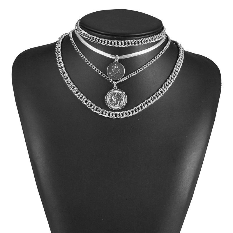 Sweet Rhinestone Inlaid Alloy Butterfly Evil Eye Bow Pendant Necklace with Curb Chain for Women