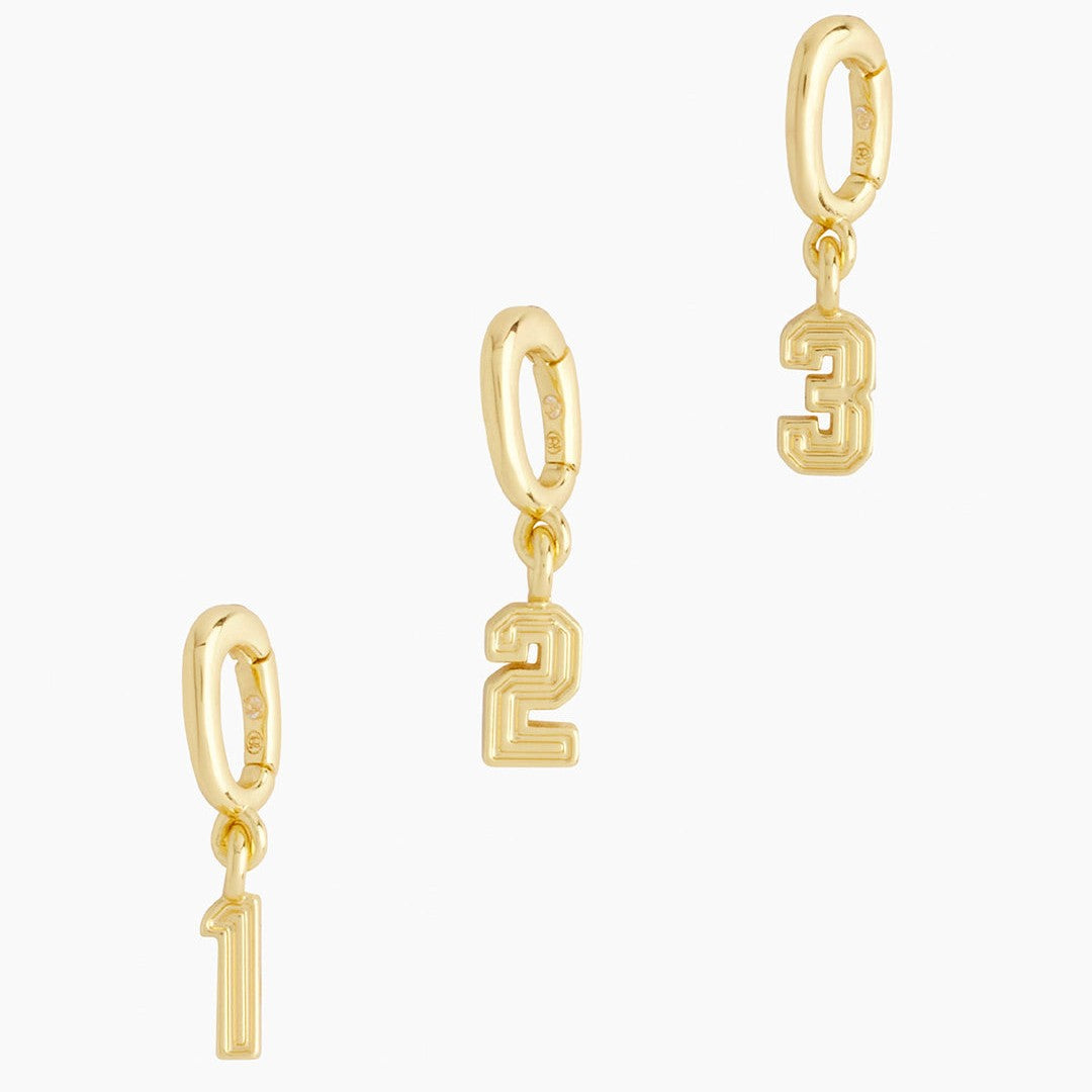Minimalist Number Stainless Steel PVD Plated Pendant Charm Bar for Unisex