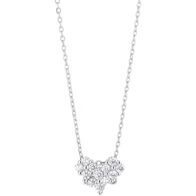 Cute and Fresh Minimalist Heart-Shaped Titanium Steel Plated Necklace with Four-Leaf Clover Pendant and O-Chain for Women