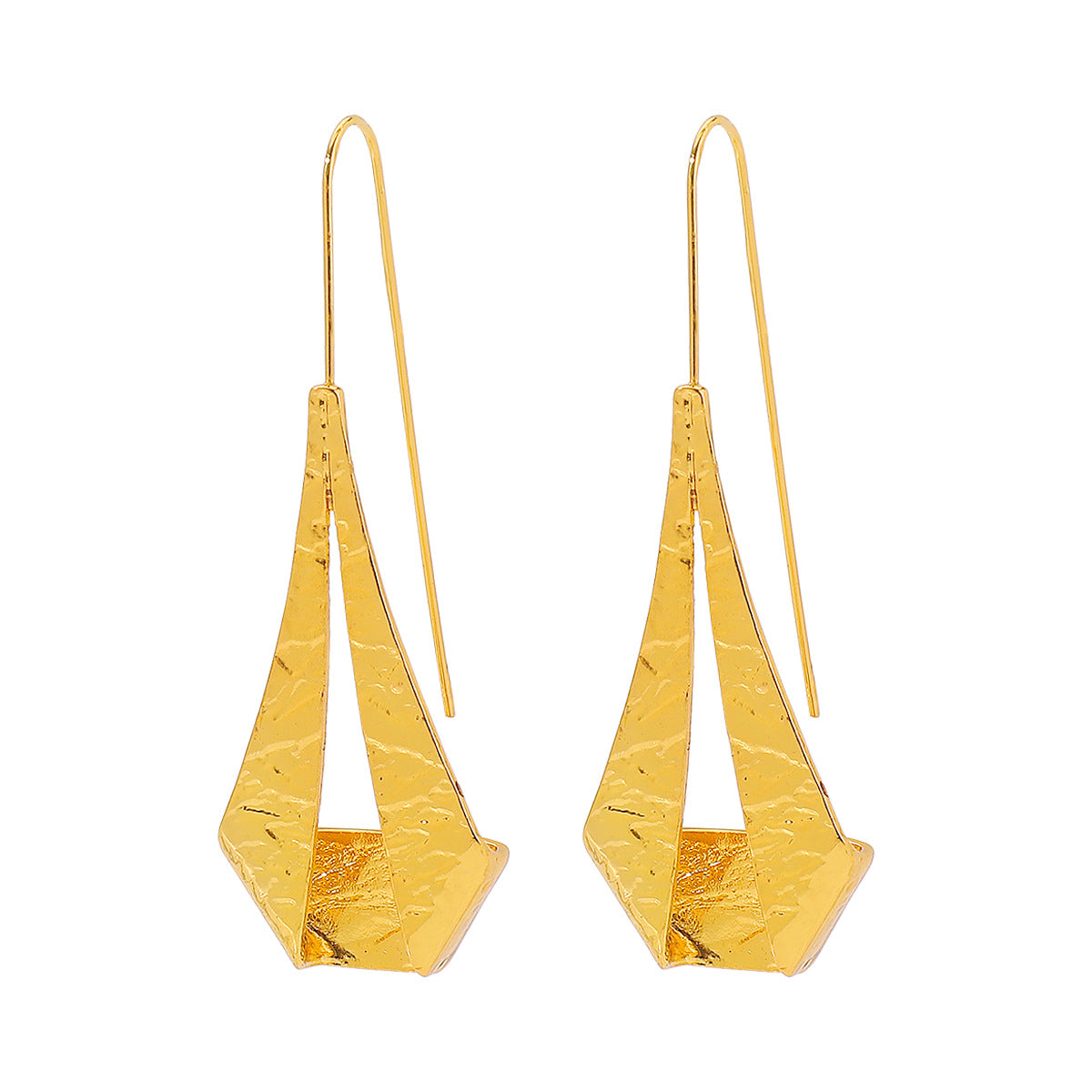 Pendientes de aro minimalistas de metal con forma de gota en aleación con acabado galvanizado para mujer