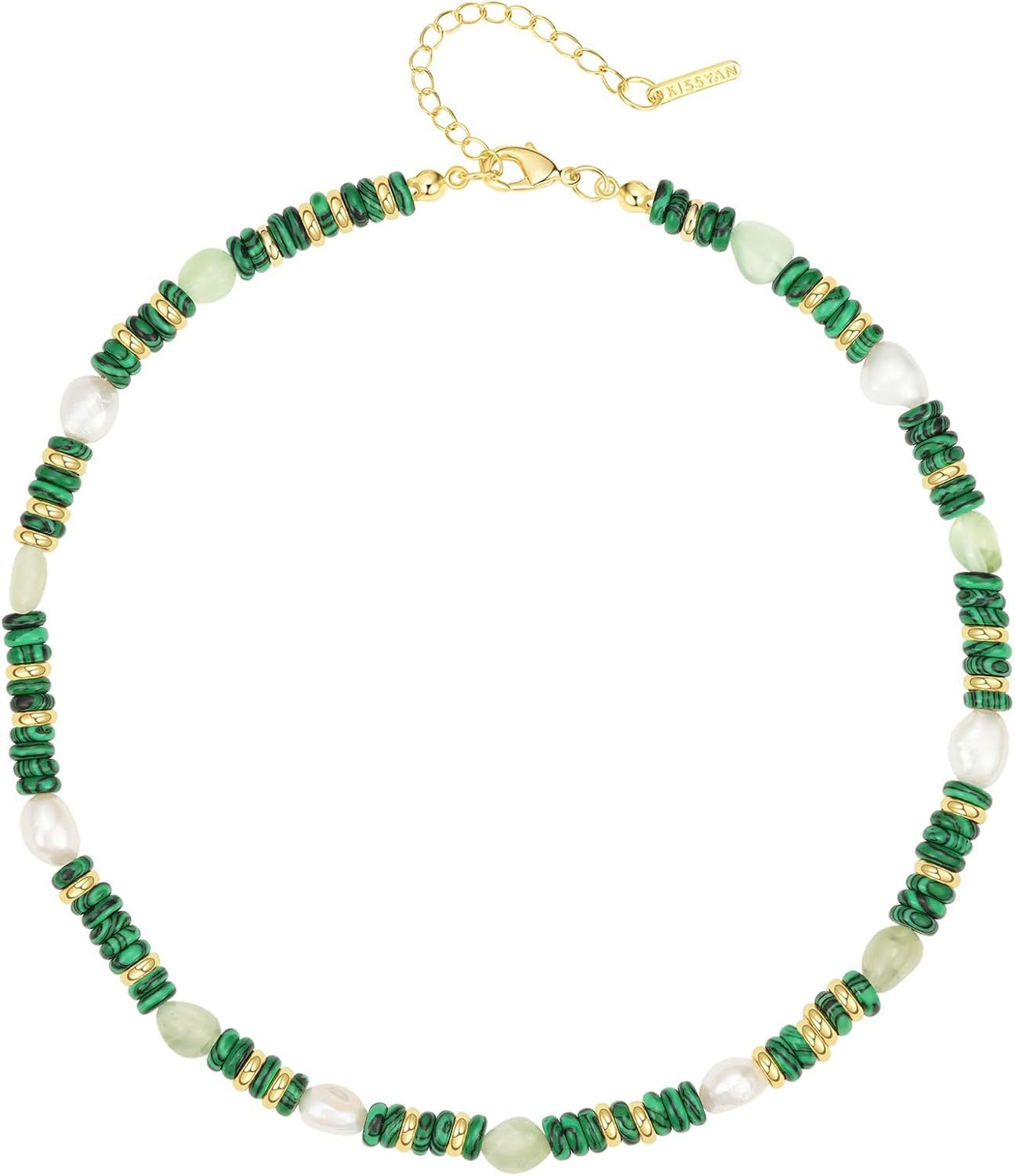 Bohemian Round Gemstone Ball Chain Necklace Unisex Handmade Jewelry