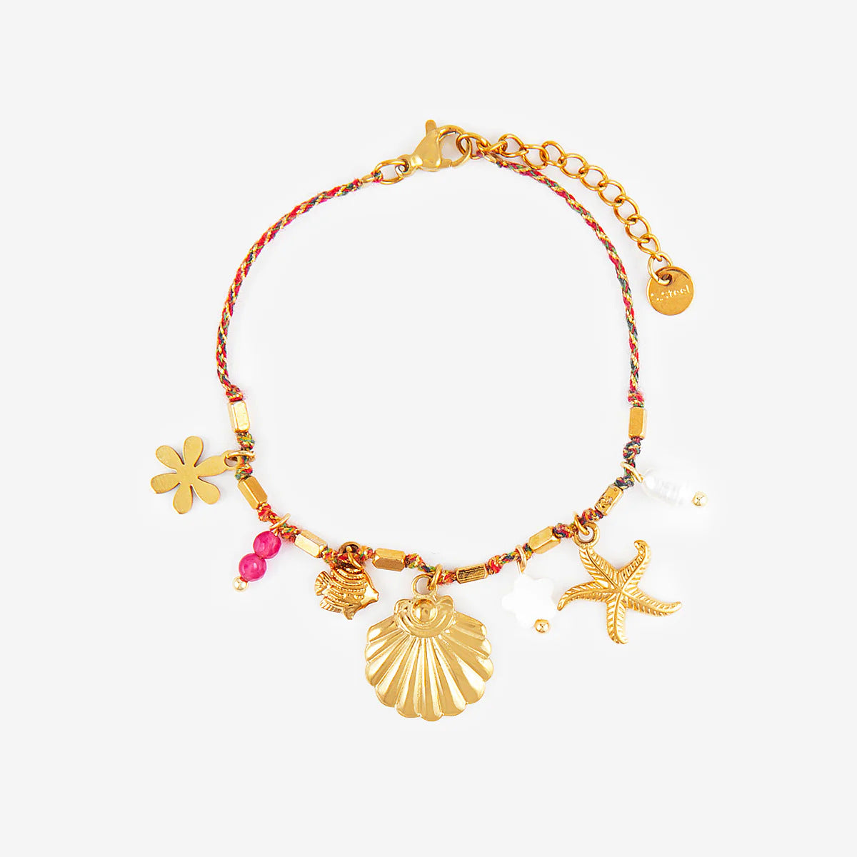 Fashion Unisex 18K Gold Plated Titanium Steel Necklace with Shell Starfish Whale Heart Pendants