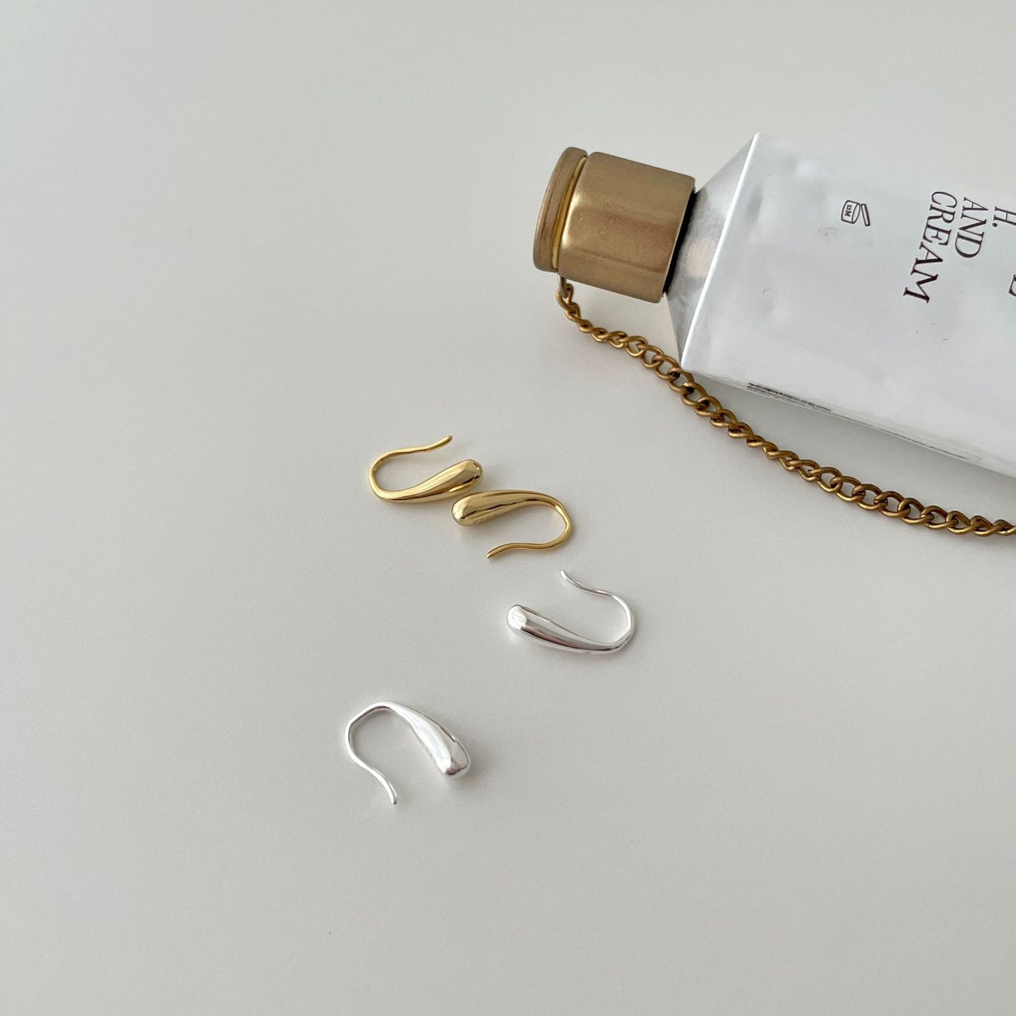 Orecchini a goccia geometrici minimalisti in argento sterling 925