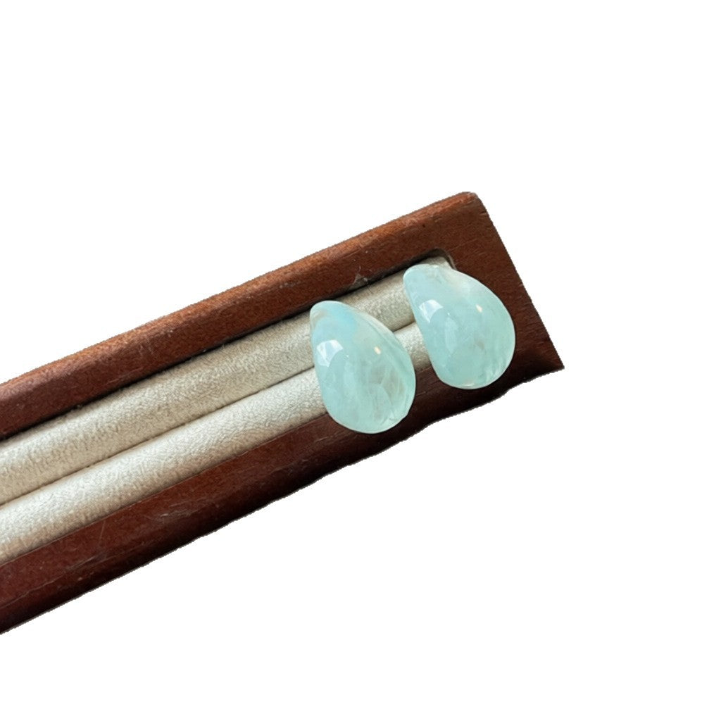 Pendientes de resina con forma de lágrima minimalistas e informales para mujer con postes de acero inoxidable