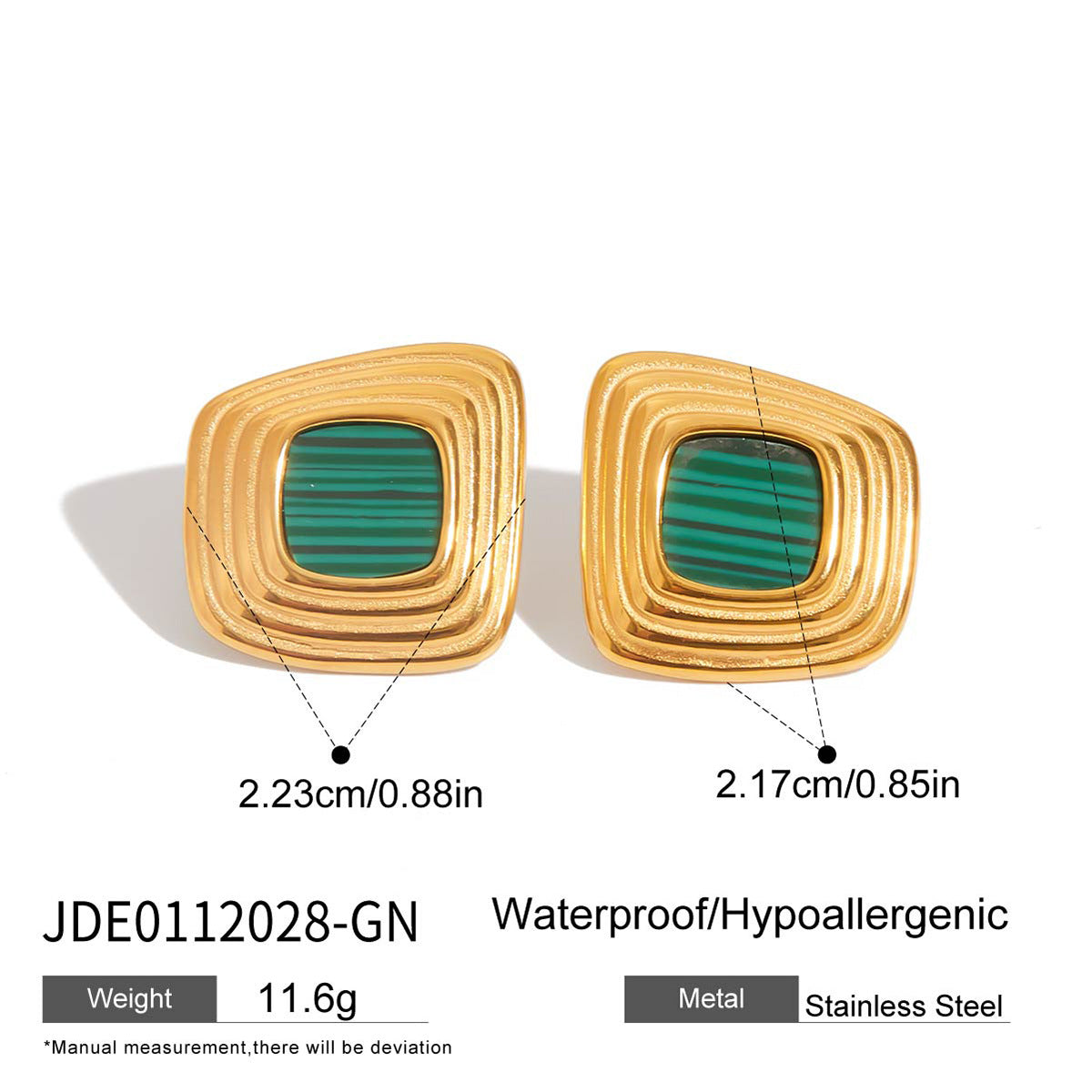 Minimalist Geometric Square Stainless Steel Plated Earrings for Women