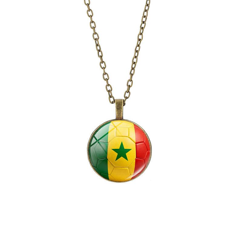 Sporty Round Geometric Alloy Plated Pendant Necklace with Crystal Charm for Unisex