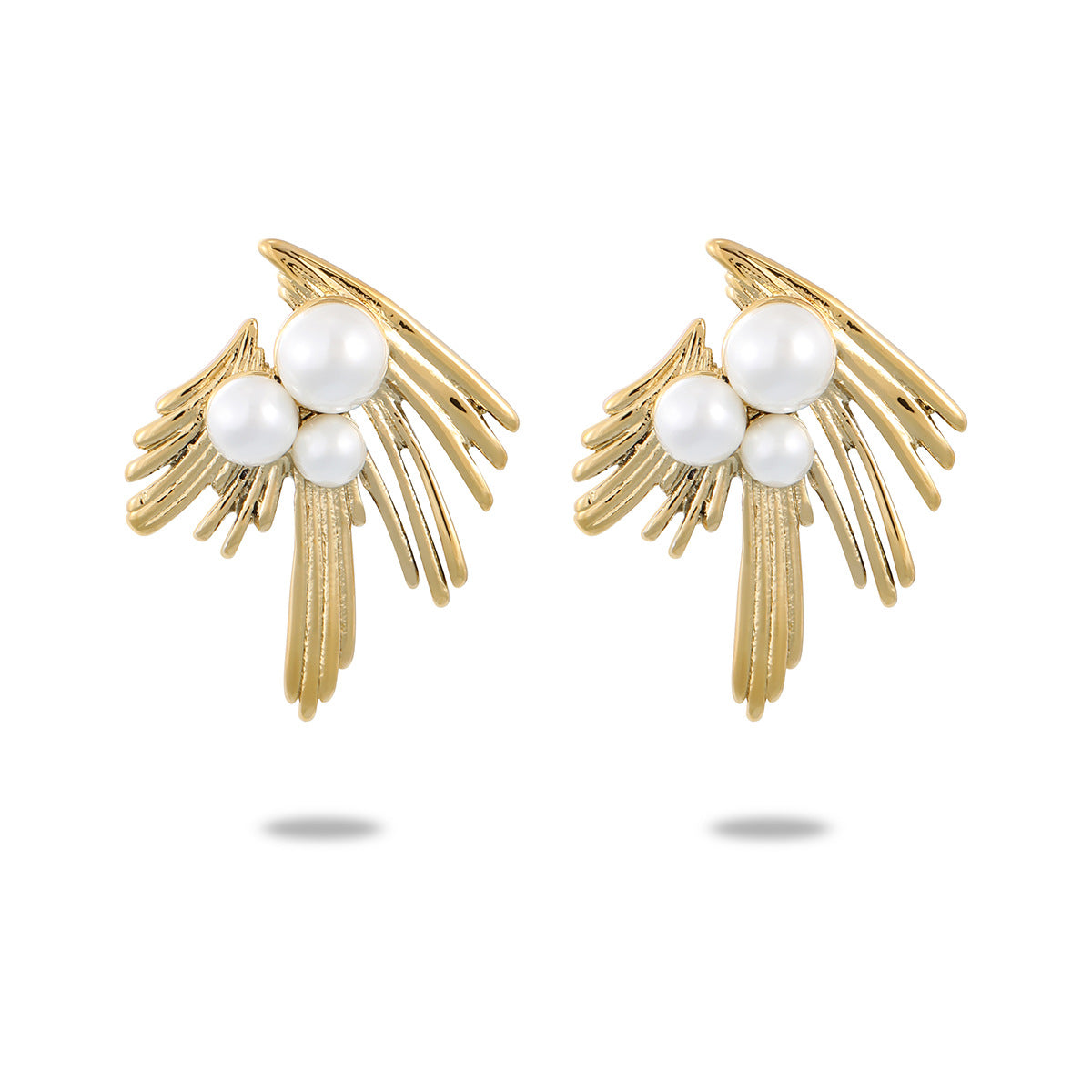 Orecchini pendenti vintage di lusso in acciaio inossidabile placcato oro 18 carati con perle, da donna, stile moda OL