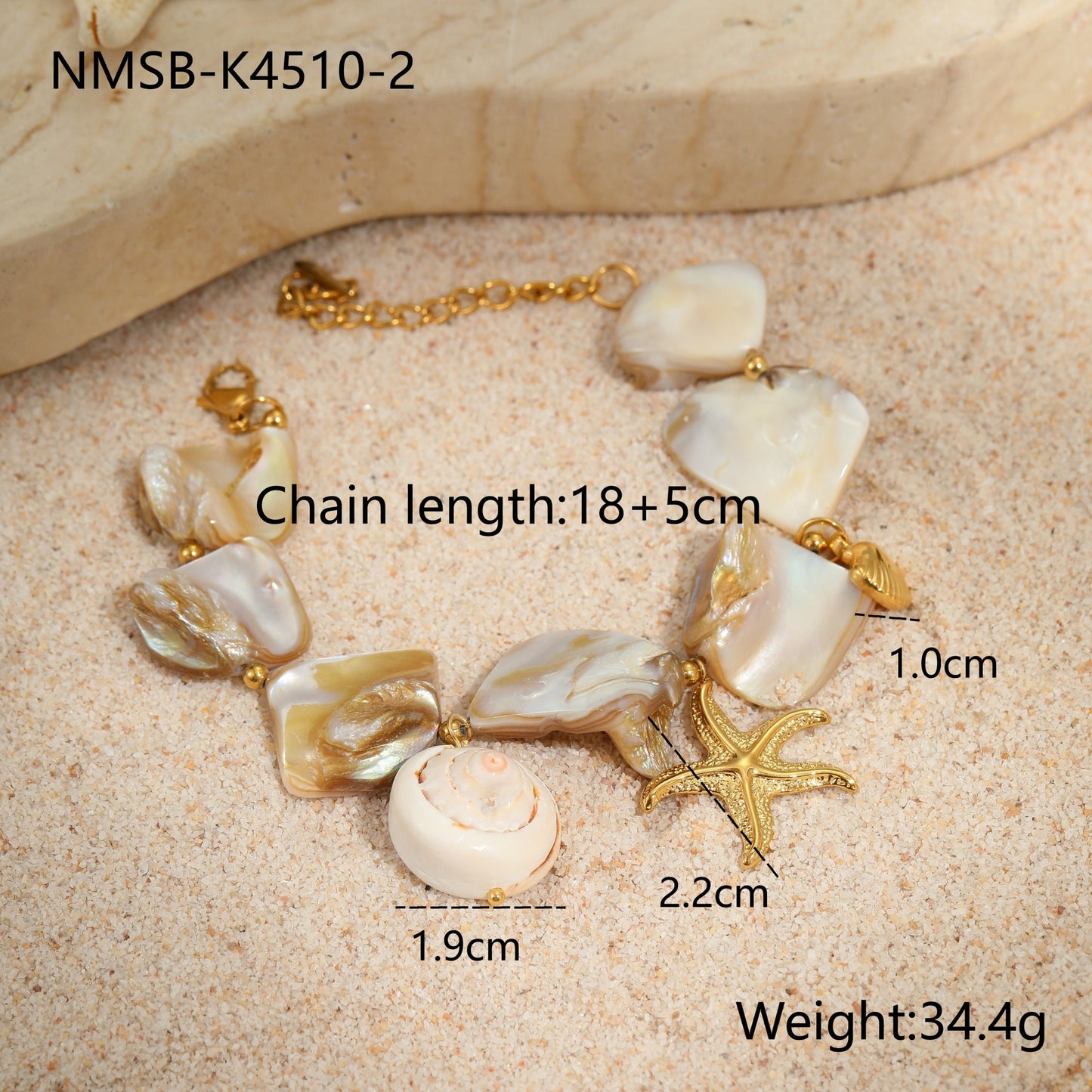 Fashionable Beach-Themed Necklace Set with Shell and Starfish Charms Stainless Steel Plated Summer Jewelry for Women