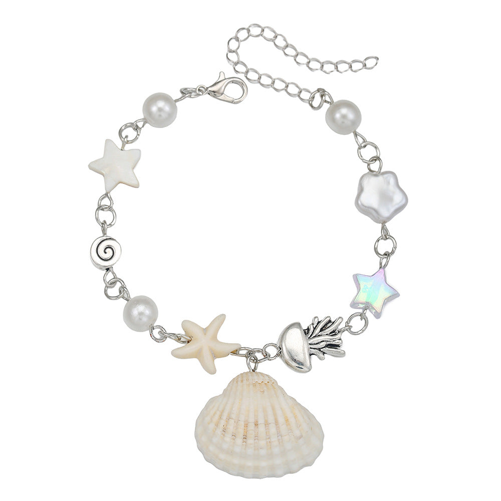 Sweet Streetwear Moon Heart Geometric Alloy Pearl Bracelet