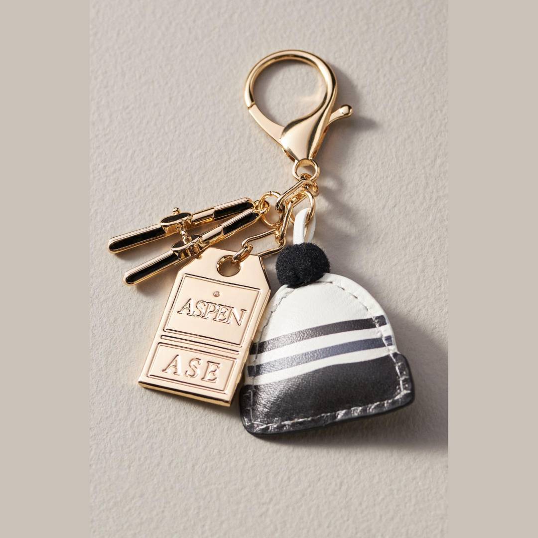 Minimalist Rainbow Pattern Plated Metal DIY Charm Bar Keychain Bag Pendant
