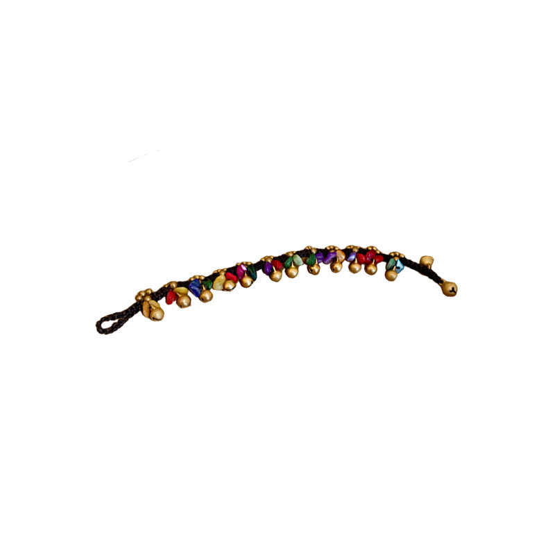 Vintage Ethnic Geometric Round Alloy Beaded Bracelet for Women