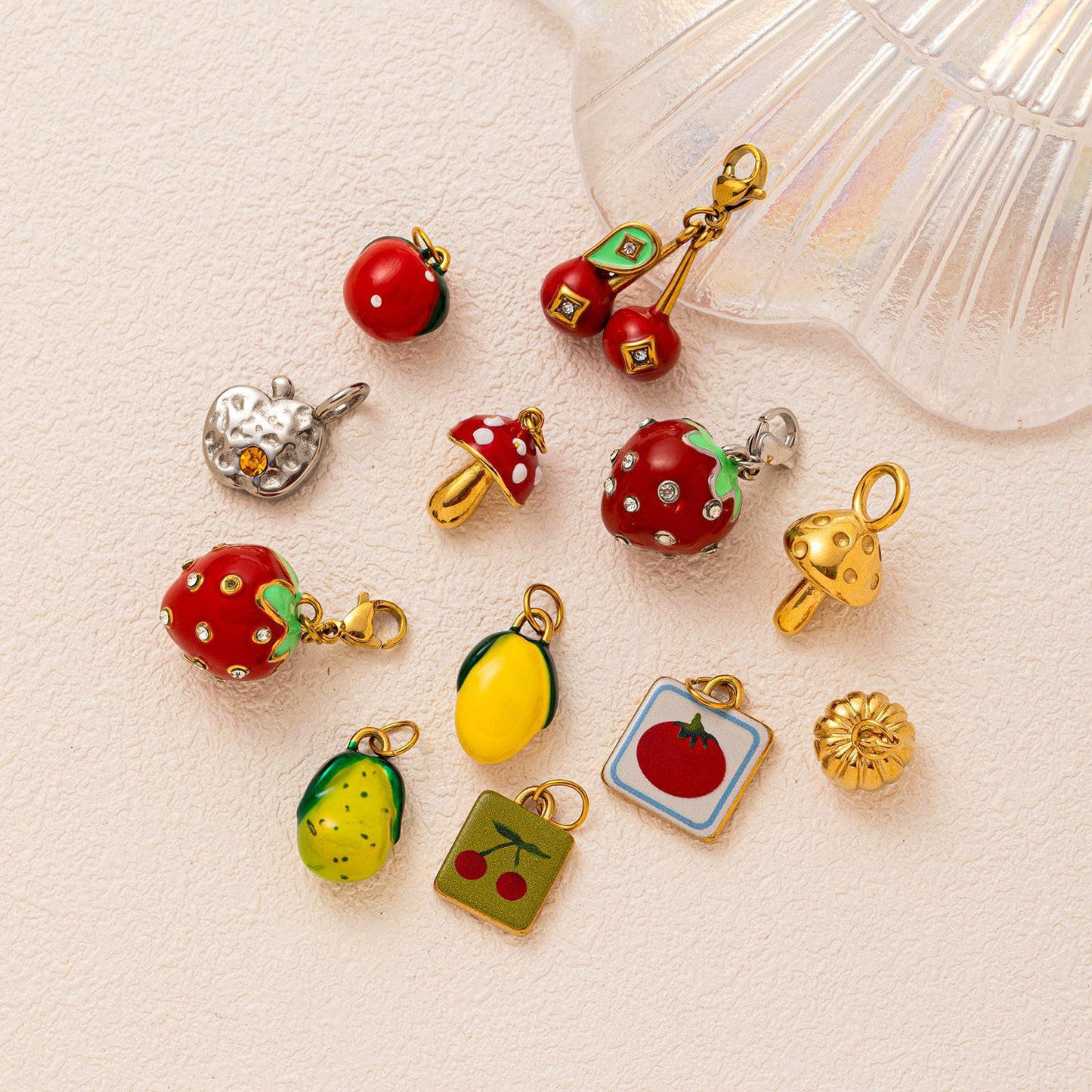 Minimalist Luxury 18K Gold Plated Stainless Steel Fruit Pendant Necklace for Unisex