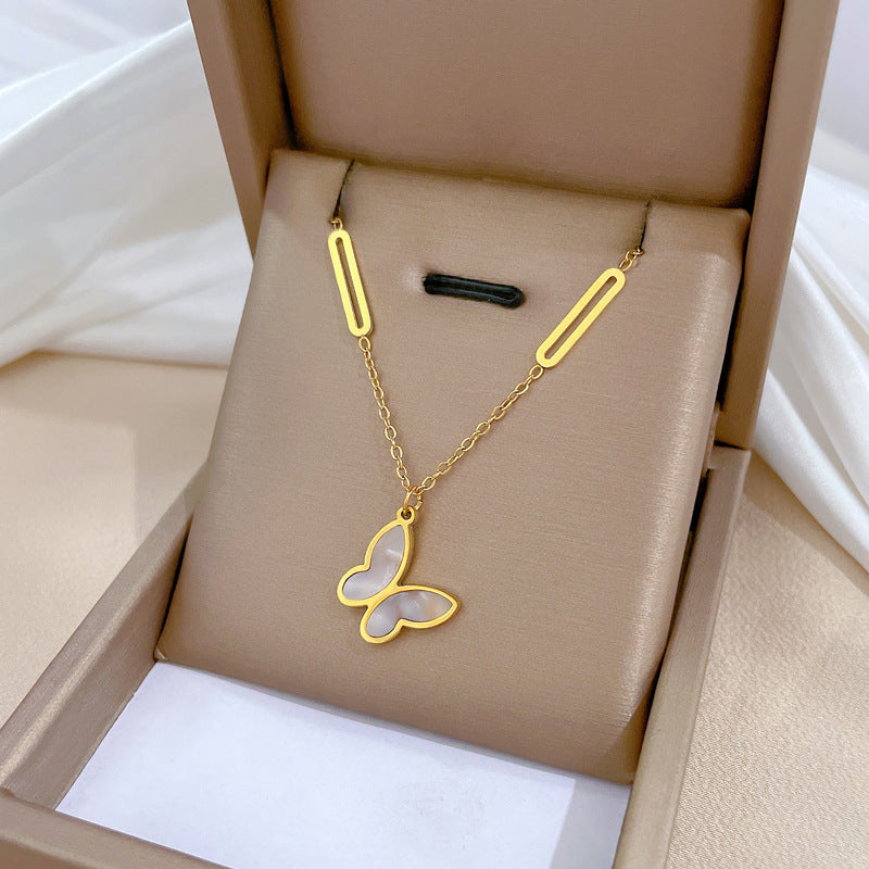 Collana Punk Minimalista Dolce Cuore Geometrico in Acciaio Inossidabile con Catena Irregolare