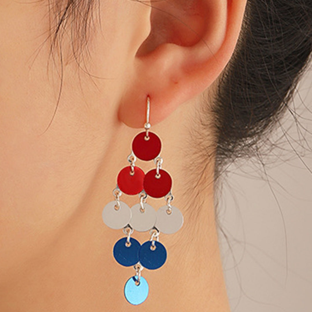 Striped Star Butterfly Heart Geometric Rhinestone Inlay Alloy Earrings Unisex