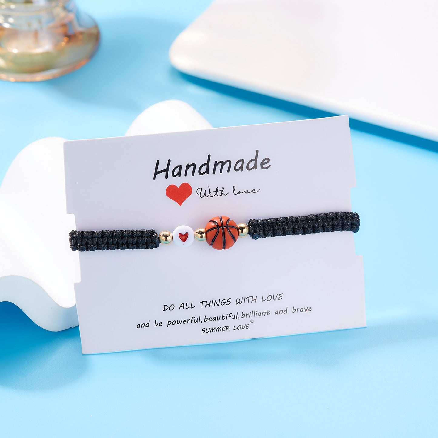 Casual Plated Acrylic Round Ball Bracelet for Women