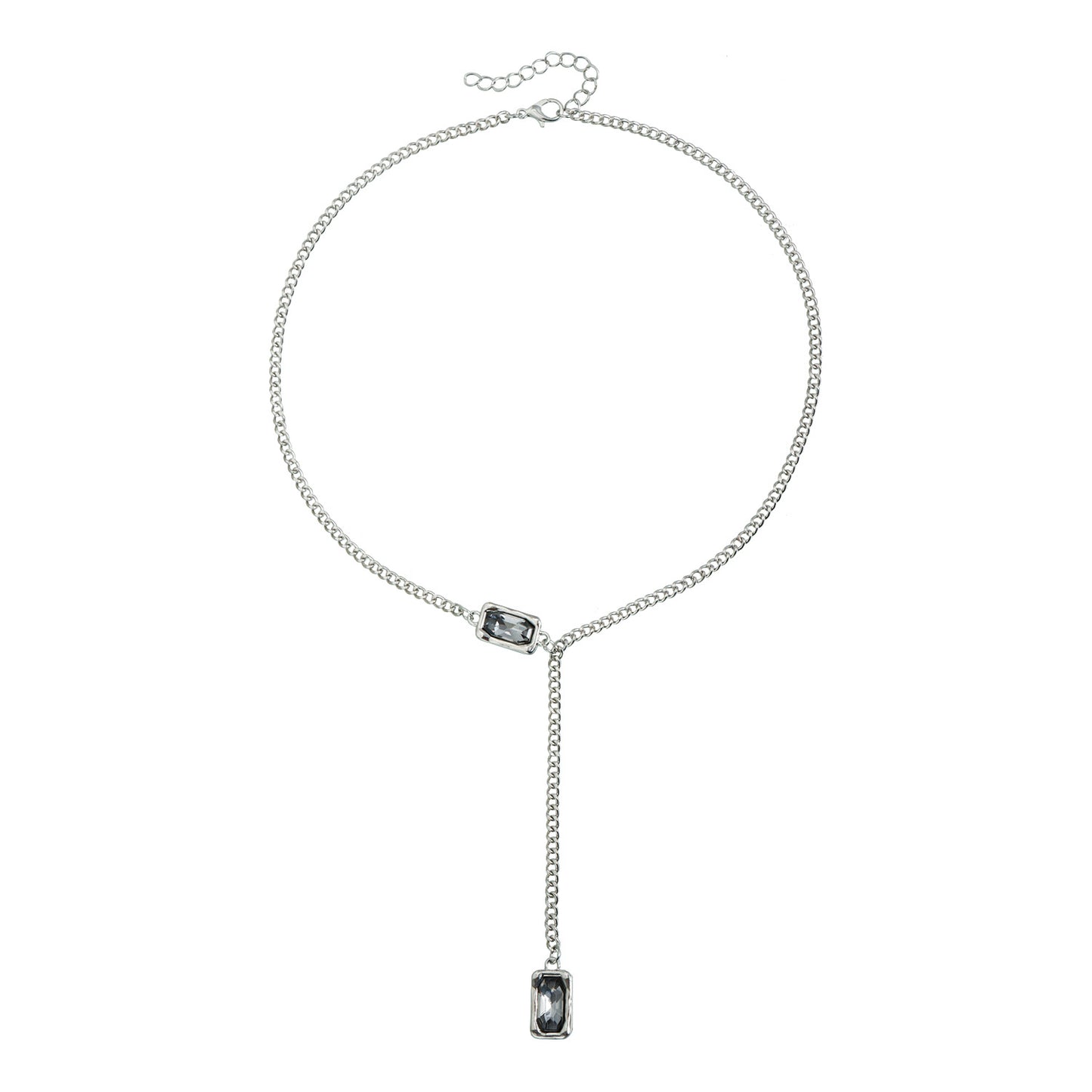 Minimalist Sweet Geometric Rhinestone Alloy Y-Necklace for Women
