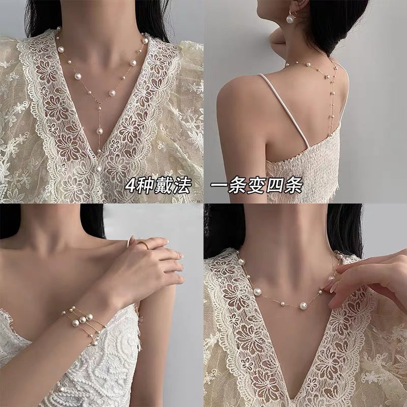 Collar minimalista de acero de titanio con colgante de aleación galvanizada para mujer, cadena para clavícula