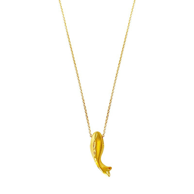 Design Originale 18K Placcato Oro Acciaio al Titanio Ciondolo Delfino Collana a Catena O Gioielli di Moda Unisex
