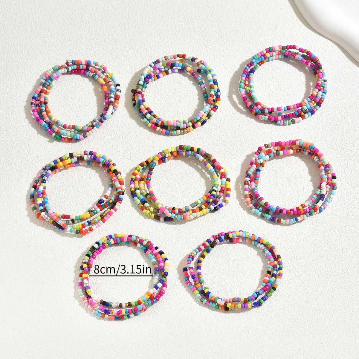Geometric Minimalist Women's Multi-Layer Bracelet with Colorful Miyu Beads Handmade for Everyday Elegance