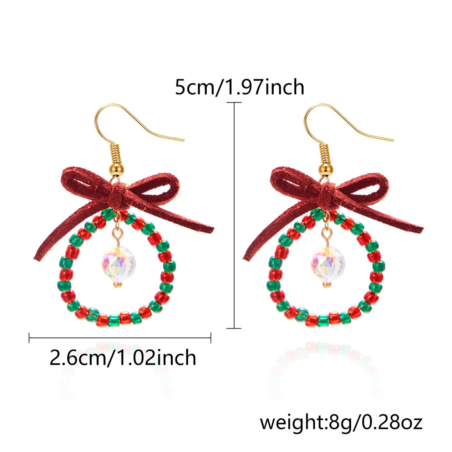 Aretes de aro de acrílico en forma de lazo estilo Ins para mujer con detalles hechos a mano