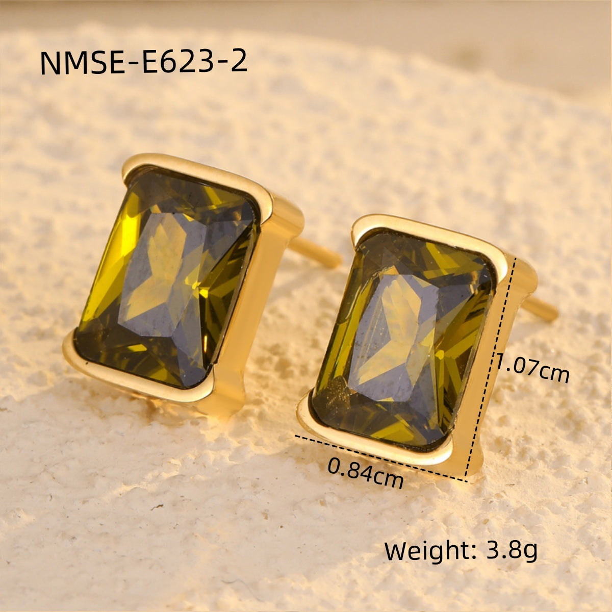 Pendientes de botón cuadrados minimalistas de circonita de acero inoxidable para mujer, hipoalergénicos, resistentes al deslustre, joyería de moda para oficina