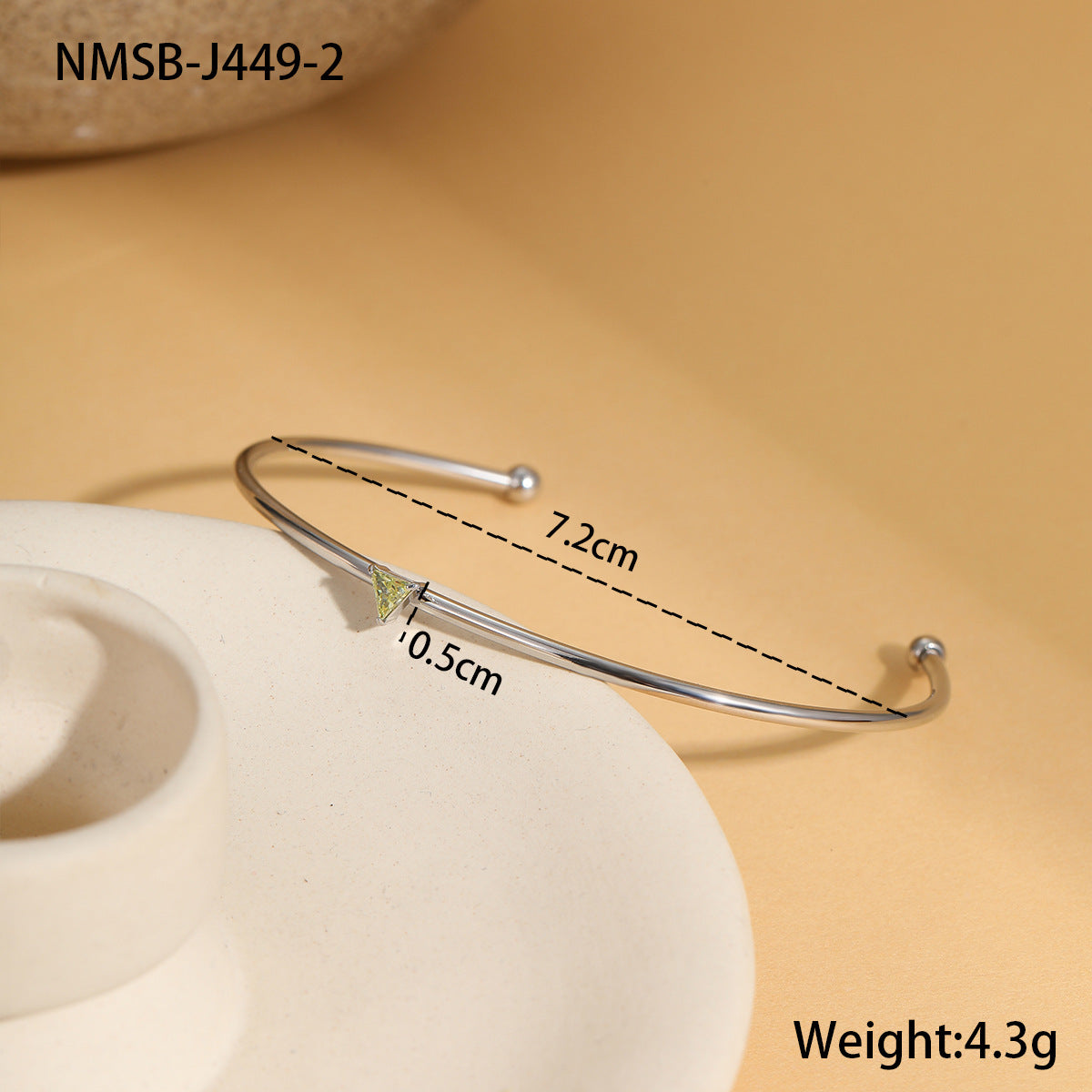 Bracciale alla moda geometrico in acciaio al titanio con intarsio di zirconi colorati da donna, gioiello anallergico placcato a mano