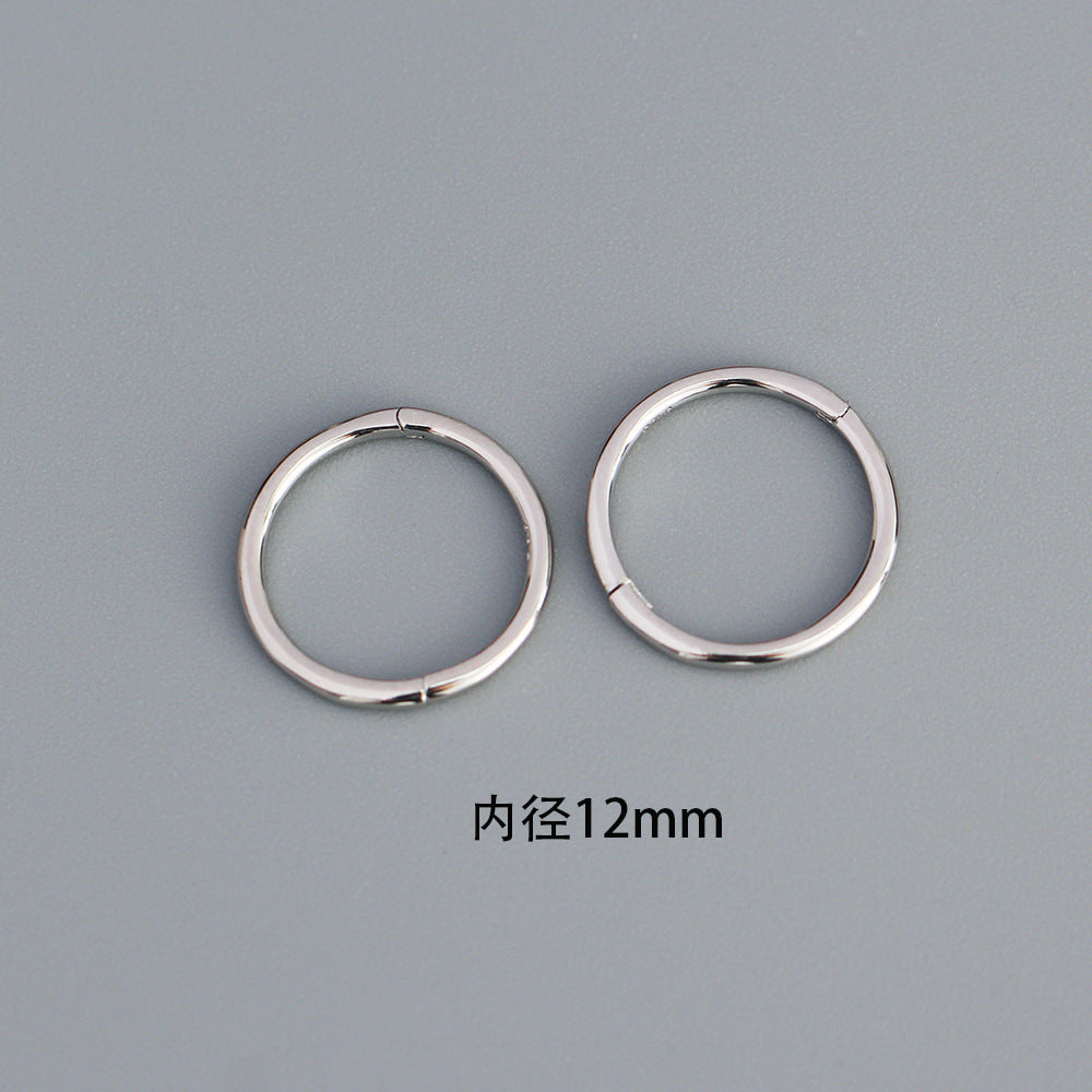 Orecchini a Cerchio da Donna Placcati Rotondi Geometrici in Argento Sterling 925 Dolce