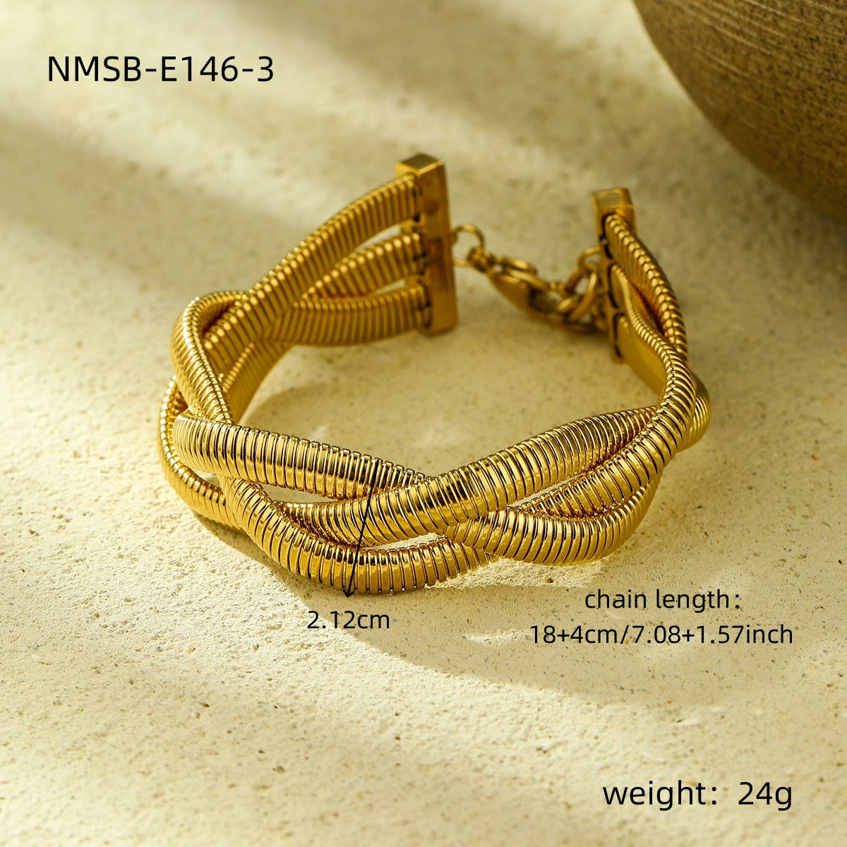 Pulsera de Acero Inoxidable con Malla Geométrica para Mujer con Acabado Chapado, Diseño Hueco, Accesorio de Moda Resistente a la Decoloración