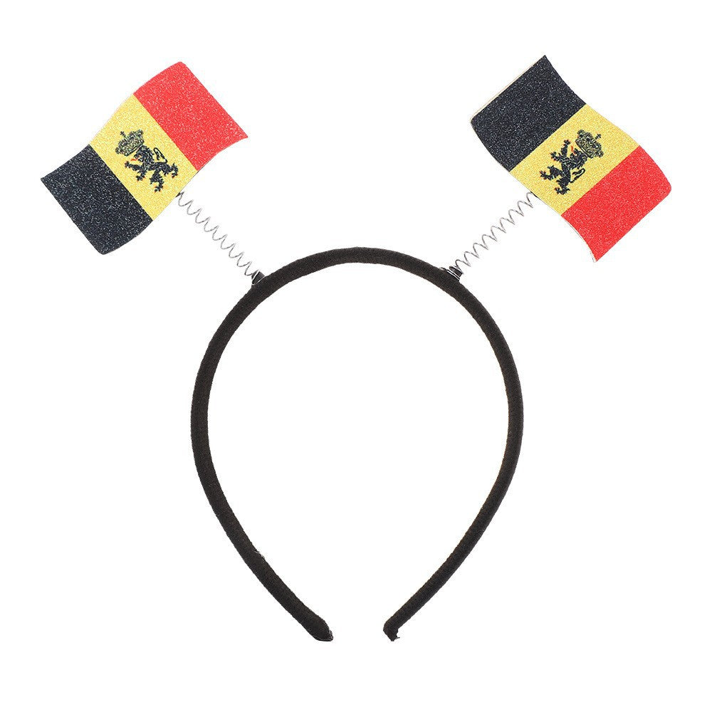 Fascia per capelli con bandiera nazionale in plastica dal design moderno e minimalista, per tifosi, feste e decorazioni, unisex