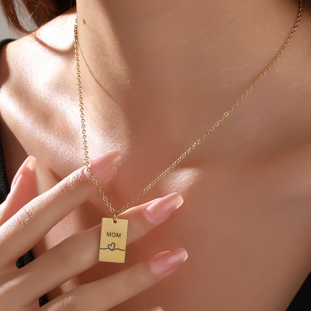 Personalized Letter Stainless Steel PVD Gold Plated Snake Chain Necklace for Women