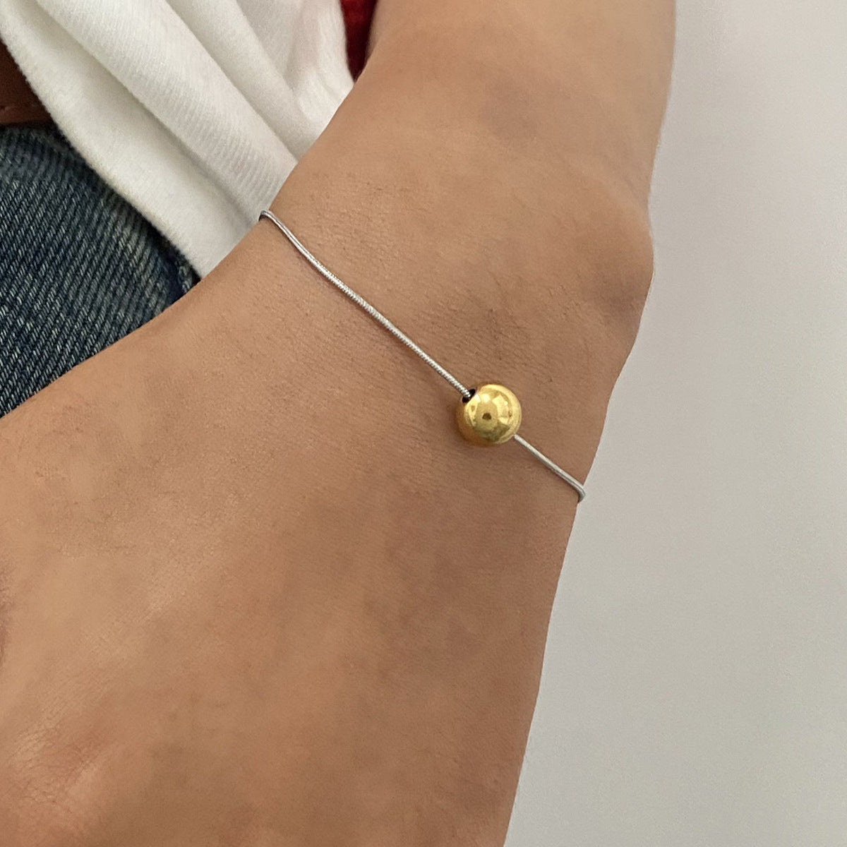 Collana con Pendente Geometrico in Acciaio Inossidabile con Ciondolo in Acciaio al Titanio, Catena a Serpente Elettroplaccata, Gioielli Minimalisti Unisex