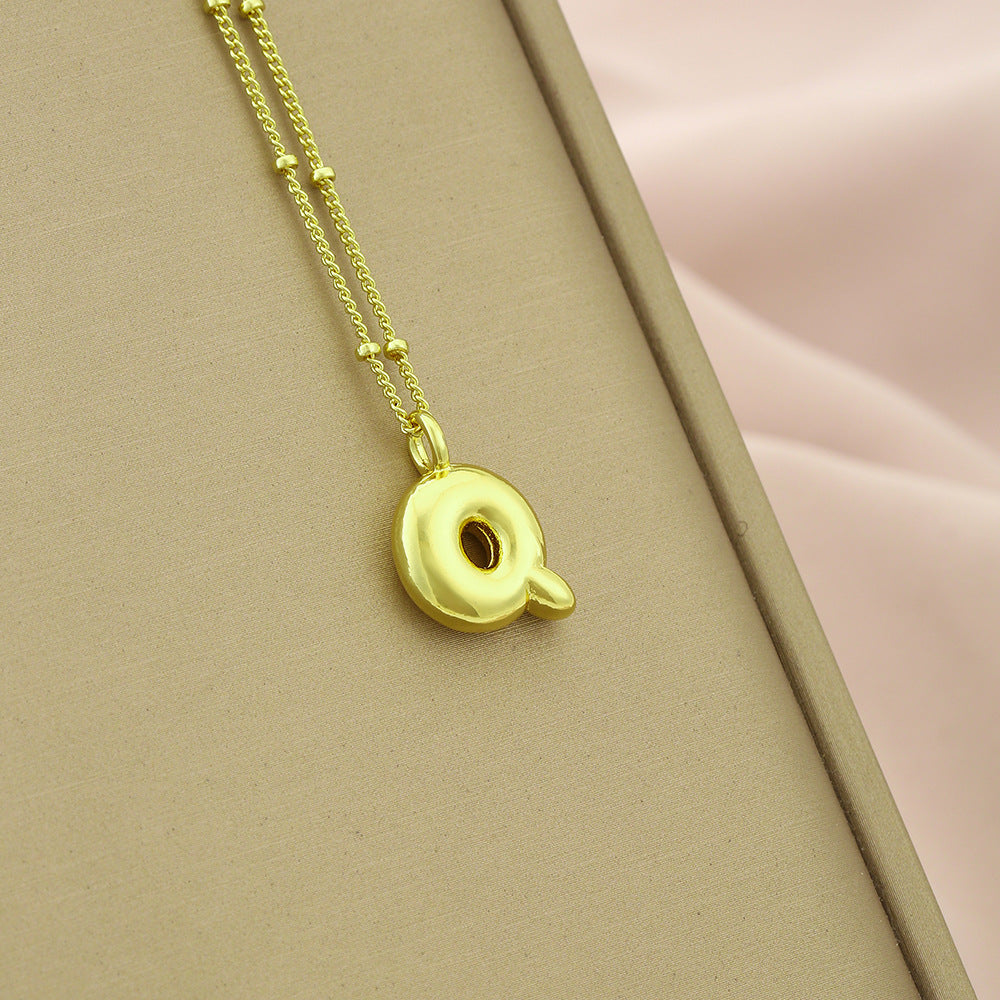 Collar Colgante con Inicial Minimalista para Mujer en Cobre con Acabado Galvanizado Cadena Ajustable para Clavícula