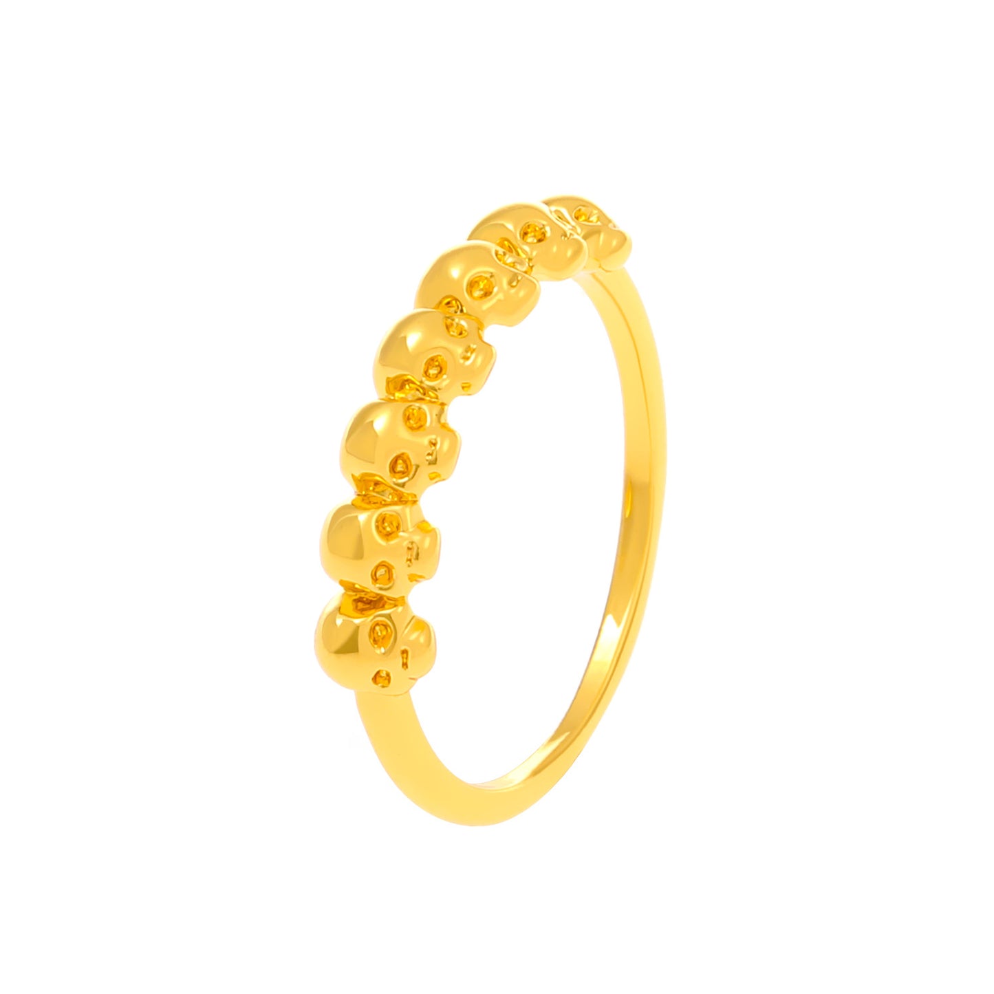 Anillo de calavera de estilo vintage para hombres y mujeres de latón con acabado antiguo, anillo de moda temático de Halloween