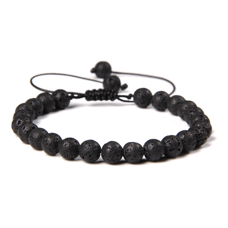 Sweet Sporty Geometric Natural White Crystal Stretch Bracelet 6mm Unisex Handmade Energy Bangle