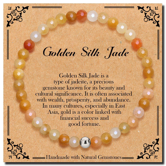 Minimalist Geometric Agate Beaded Bracelet Polished Natural Stone Elastic Cord Hand Jewelry Unisex