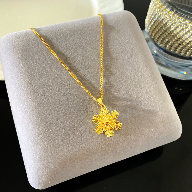 Minimalist Sweet Twisted Square Heart Titanium Steel Plated Necklace with Brass Pendant Bamboo Chain Unisex