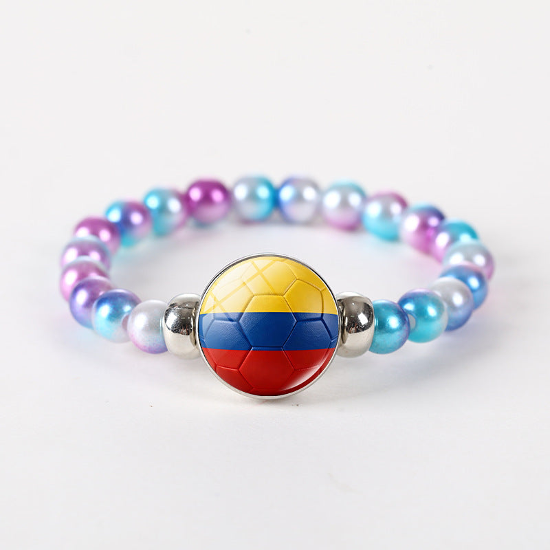 Bracciale unisex rotondo geometrico con perline di cristallo