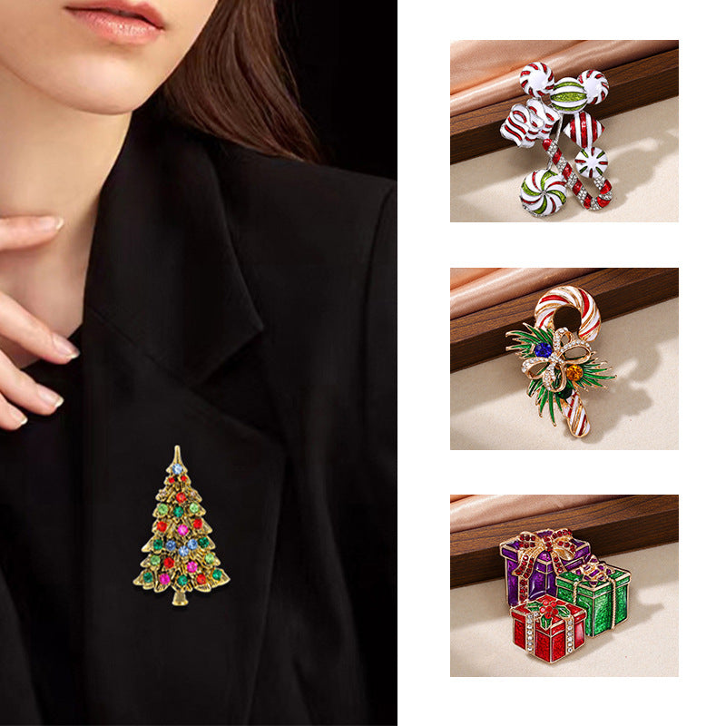Spilla Creativa a Cartone Animato per Regali di Natale, Spilla in Lega con Finitura Placcata, Accessorio Unisex per le Feste