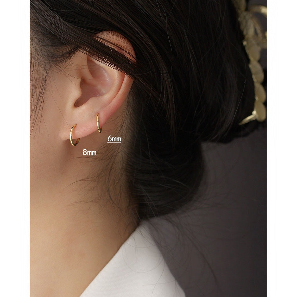 Orecchini a Cerchio da Donna Placcati Rotondi Geometrici in Argento Sterling 925 Dolce