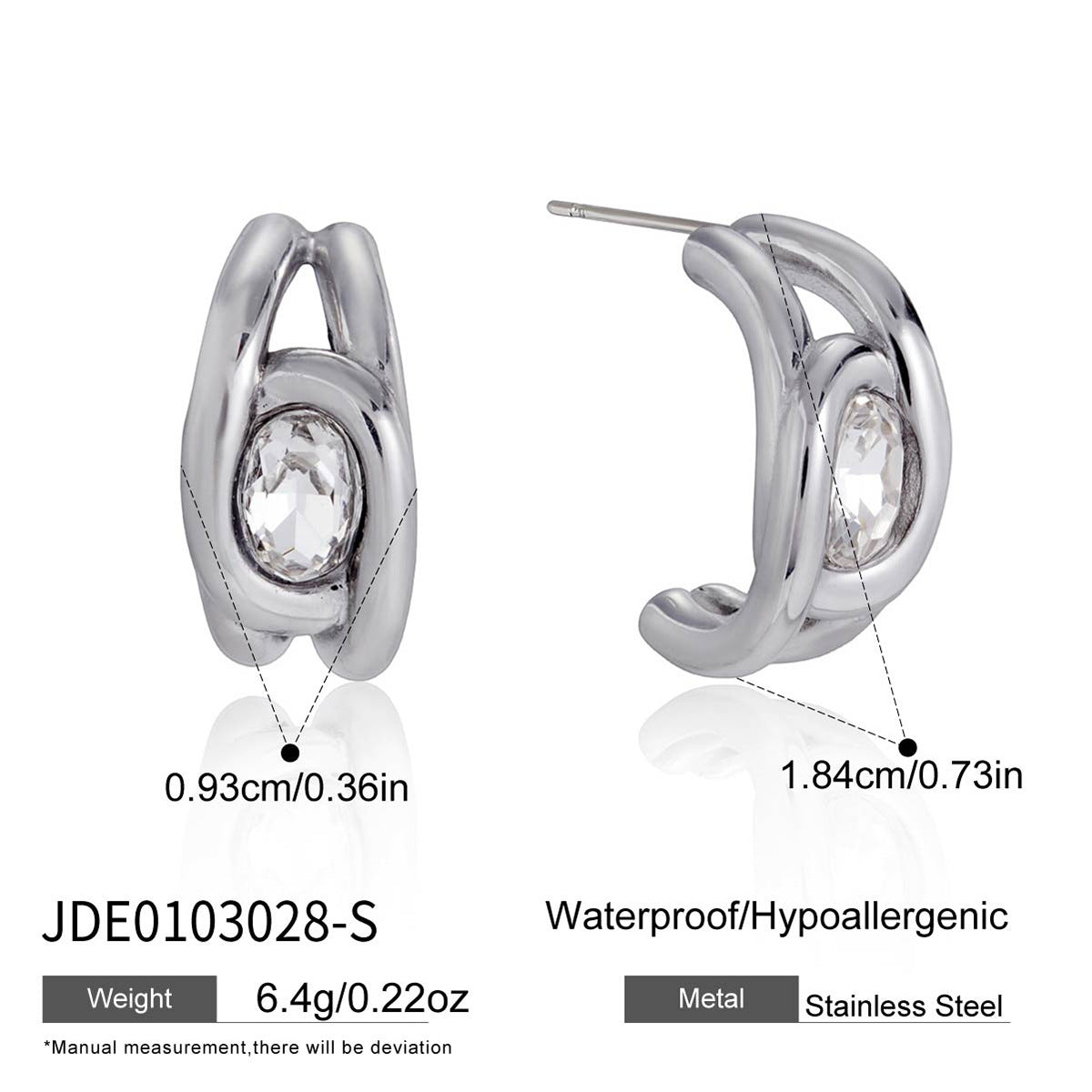 Minimalist Elegant Geometric Triangle Stainless Steel PVD Cubic Zirconia Earrings for Women
