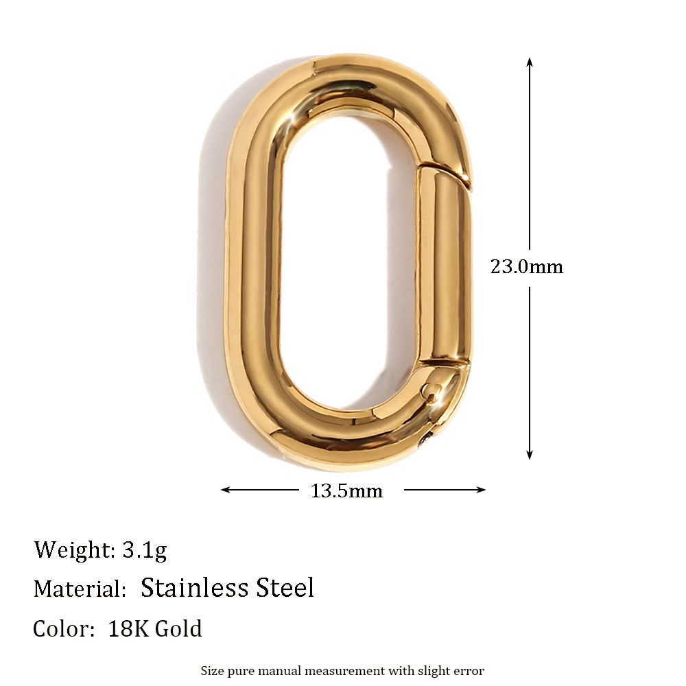 Ciondolo da Donna a Bottone Geometrico Minimalista in Acciaio Inossidabile con Placcatura in Oro 18K
