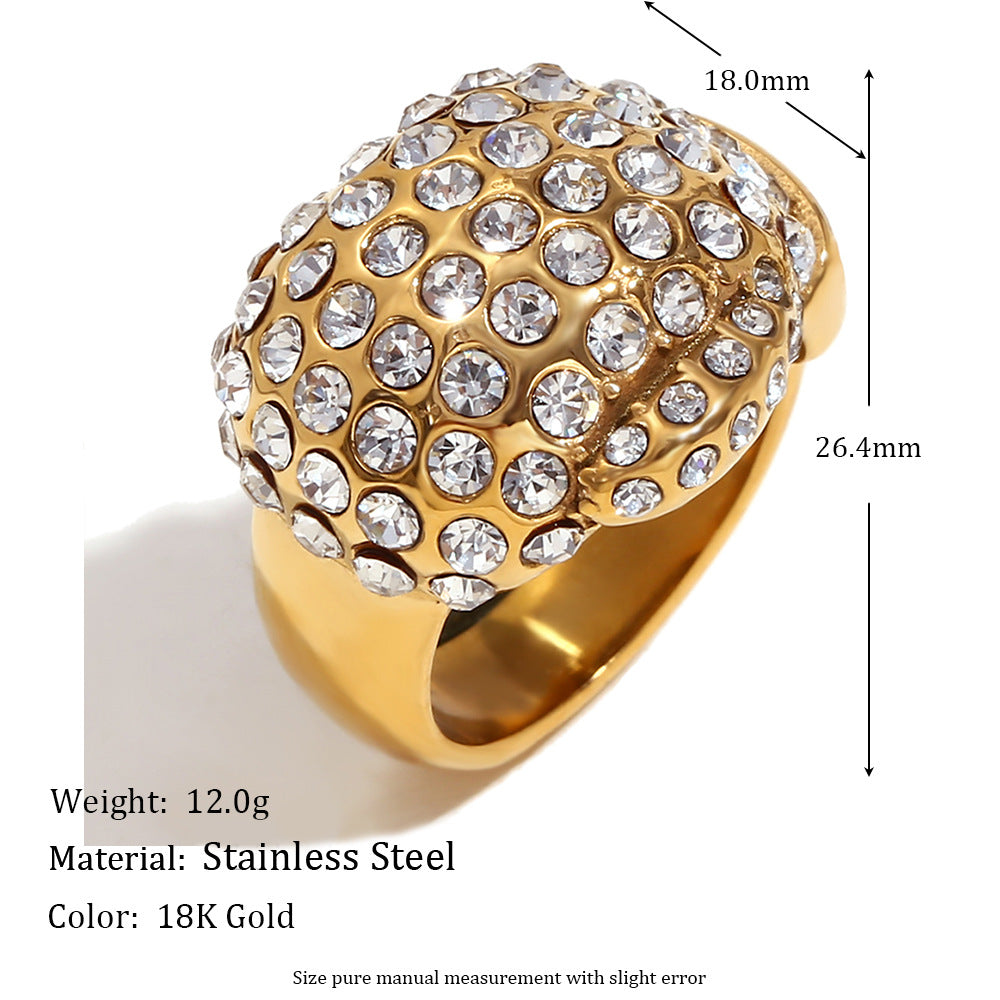Anillo de acero inoxidable geométrico de inspiración vintage con chapado en oro de 18 quilates para hombre