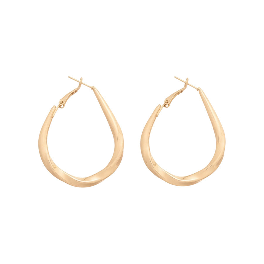 Aretes Minimalistas de Aro de Gota de Agua de Acero Bañado en Plata para Mujer con Sensación de Lujo Ligero