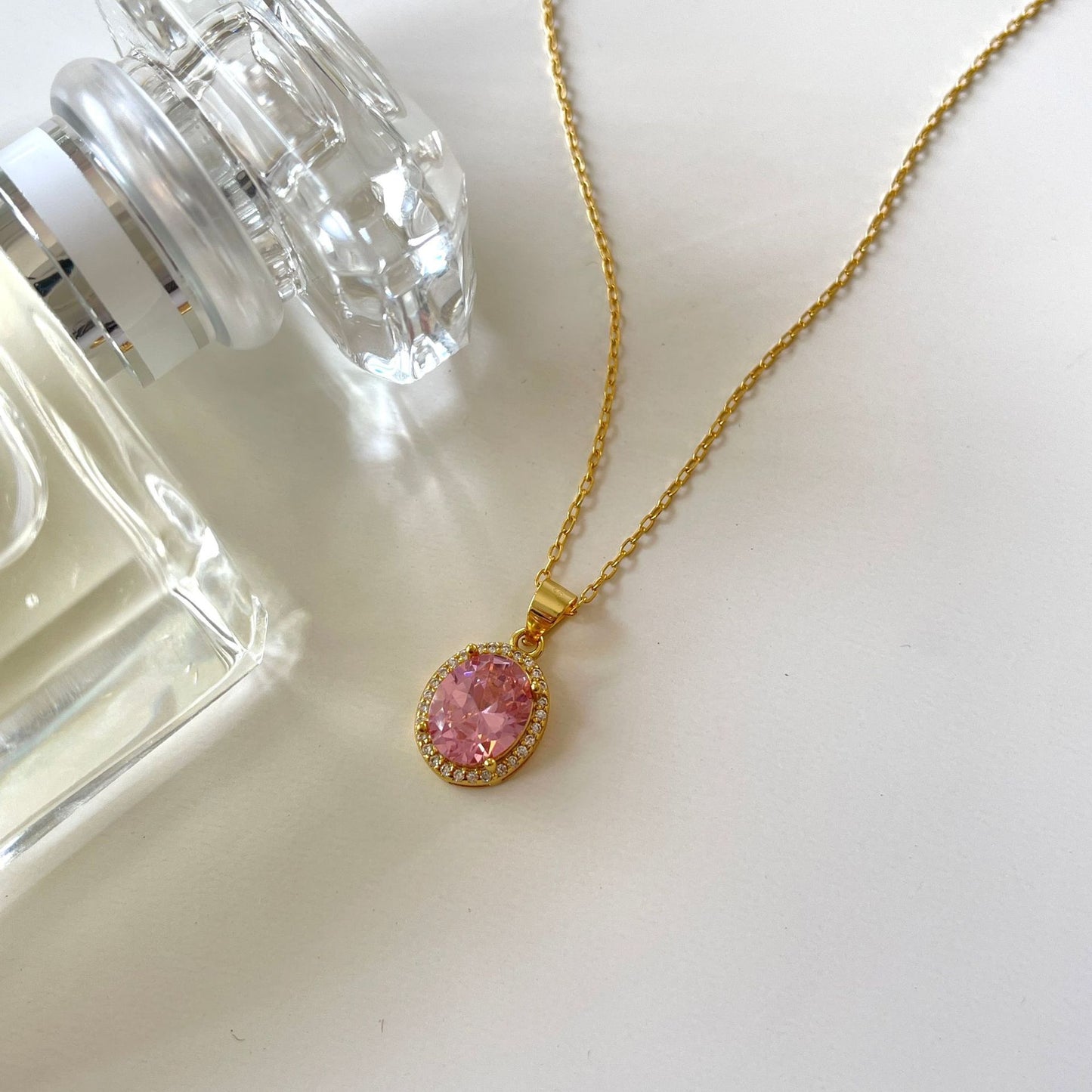Minimalist Sweet 925 Sterling Silver Gold Plated Cubic Zirconia Necklace