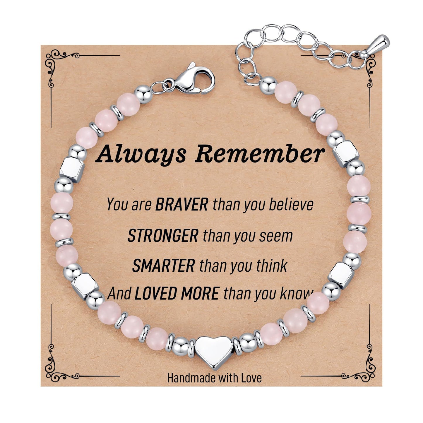 Fashion Heart Shaped Crystal Beaded Stainless Steel Bracelet for Women