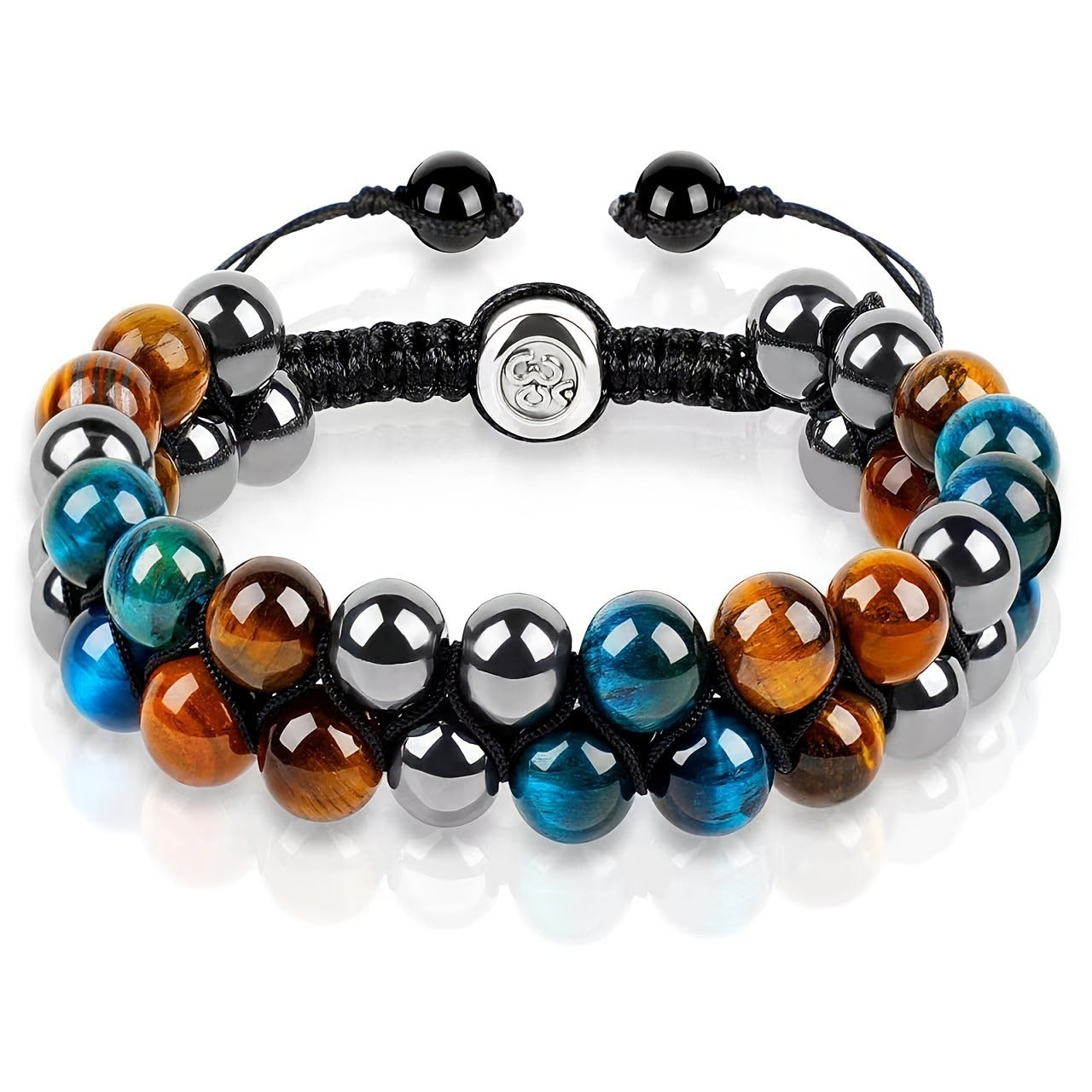 Unisex Animal Charm Alloy Bracelet with Natural Turquoise Agate and Crystal Stones